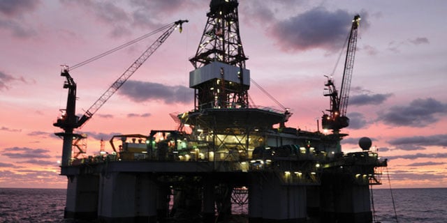 Oil Platform at sunset